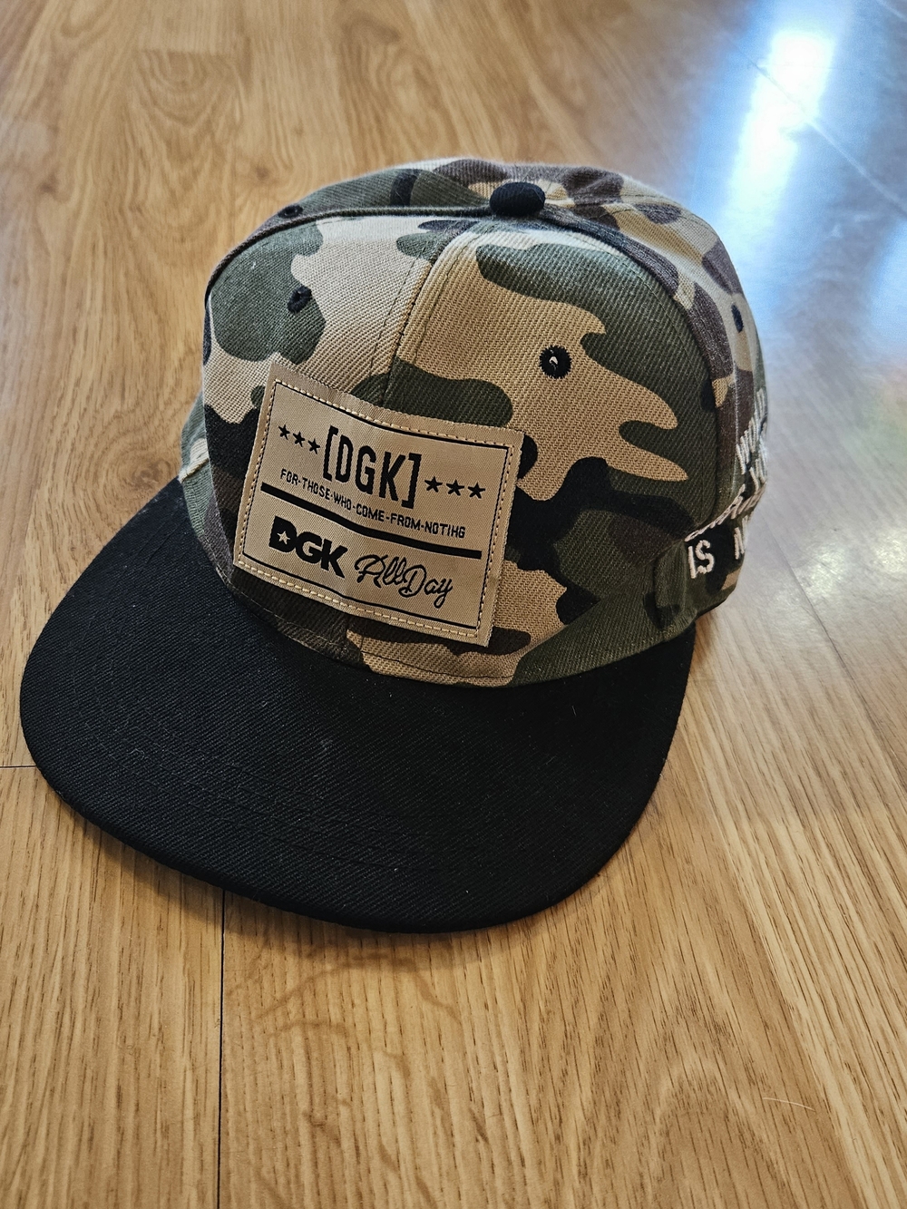 DGK All Day Camo Snapback Baseball Cap – Green Camo with Black Flat Brim
